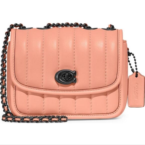 RETAIL COACH Quilted Turnlock Crossbody in Blush with Gun Metal Hardware - Picture 3 of 13